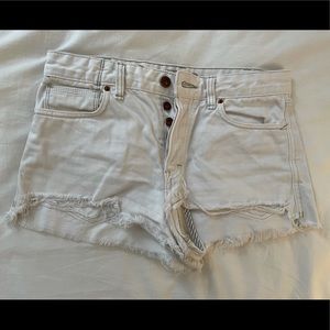 Free People White Jean Shorts